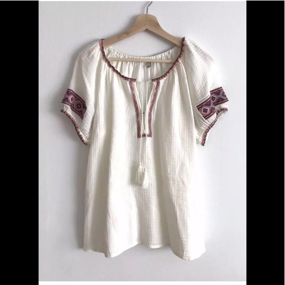 J. Crew Tops - Jcrew embroidered gauze tunic beach top s